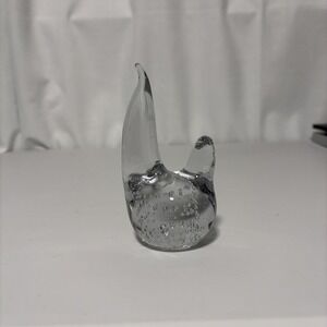 Unbranded Clear Glass Bird Controlled Bubbles Paperweight Figurine Decor